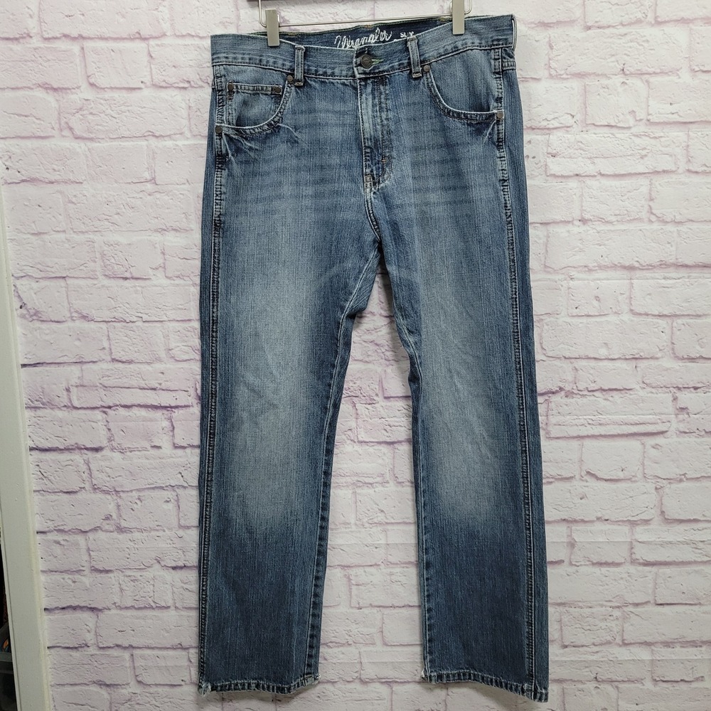 Wrangler‎ Retro Slim Straight Jeans Mens 36 100% Cotton Blue Western Gorpcore